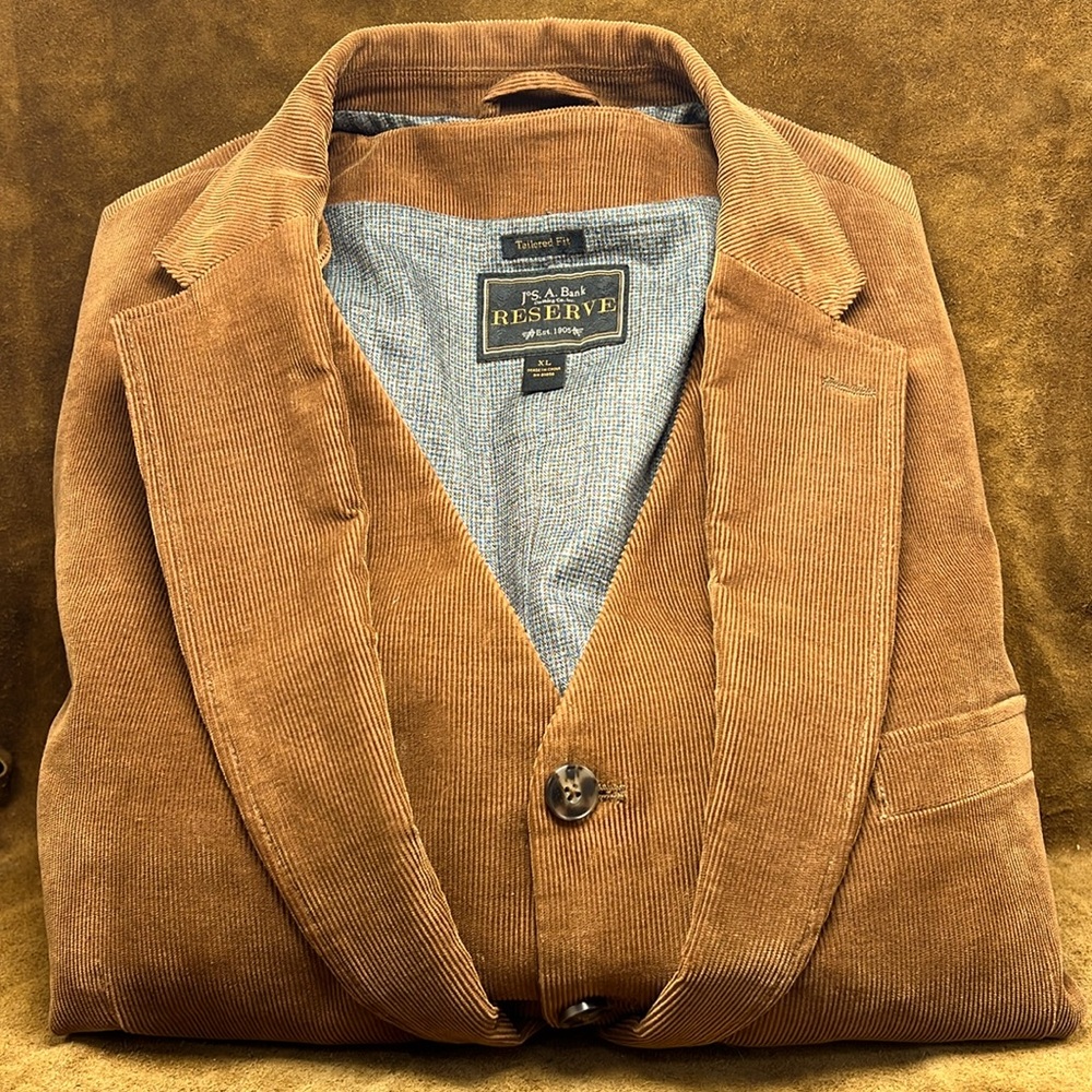 Jos. A. Bank Reserve Rust Brown Corduroy Vest And Blazer